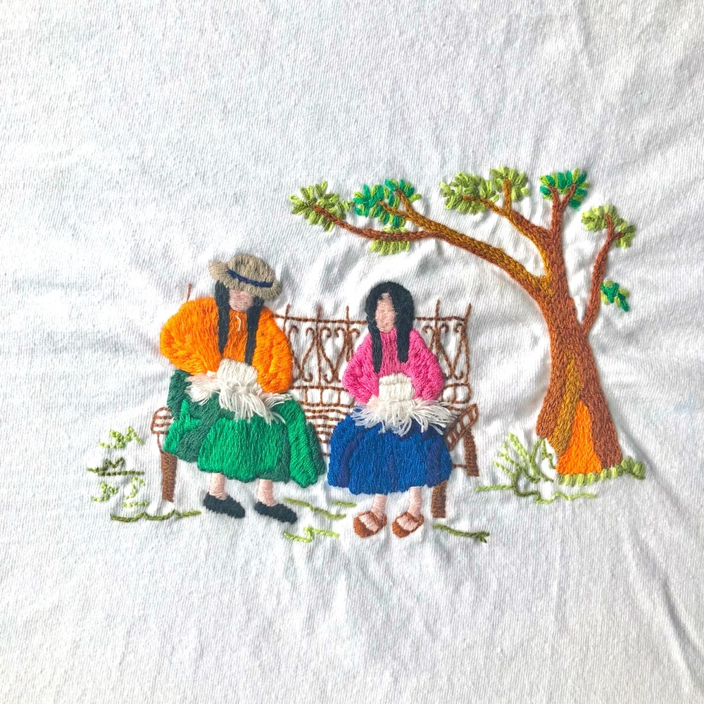 💢 SOLD💢 ECUADOR HAND EMBROIDERED COTTON SHIRT 💢 SOLD💢